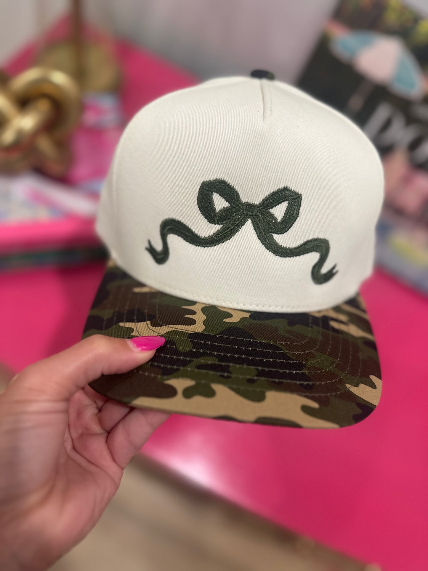 Girly Girl Bow - Cotton Twill Trucker Hat