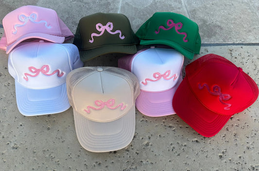 Girly Girl Bow - Foam Trucker Hat - Youth & Adult